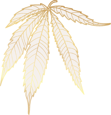 A golden cannabis leaf