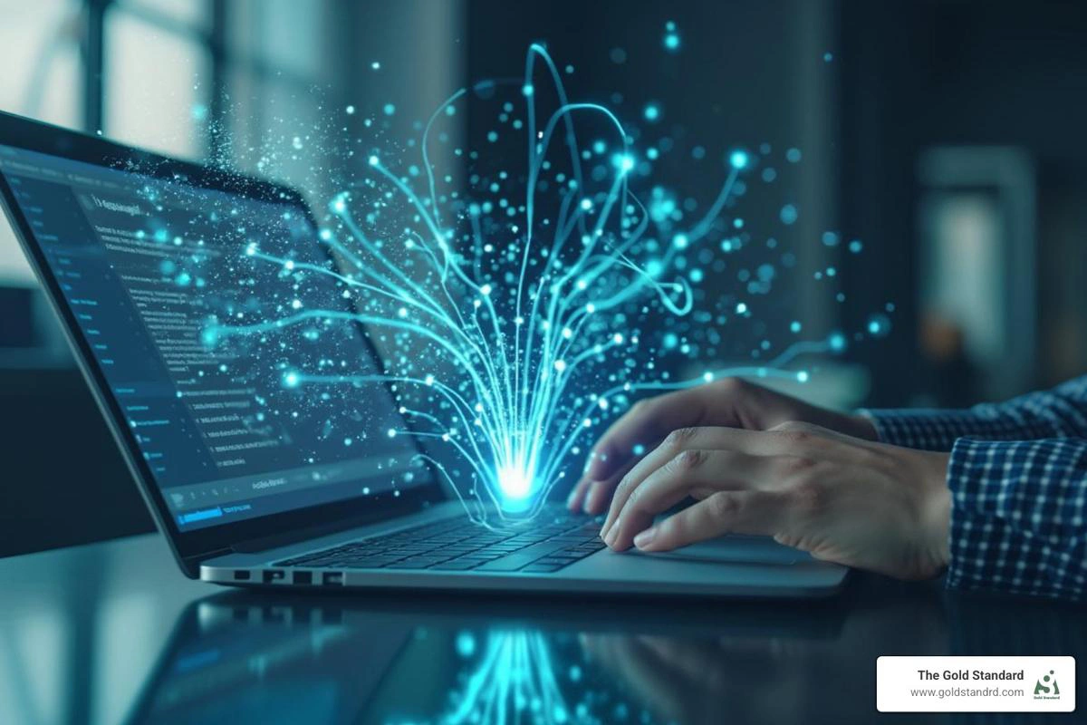 A laptop with a cannabis leaf made of light